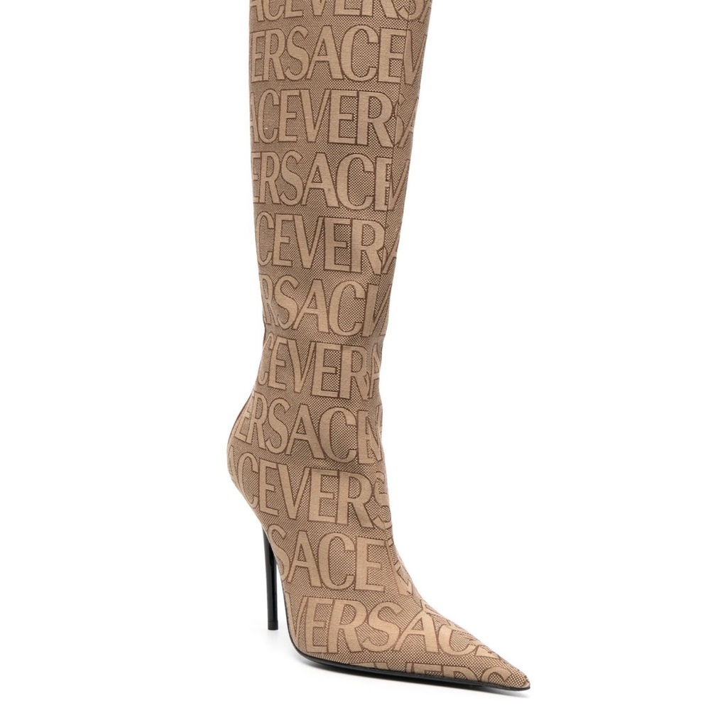 Versace Tan Heeled Boots